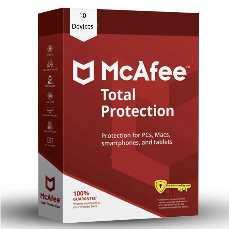 McAfee Antivirus Total Protection Scam Detector Firewall 10 Devices Your Own Account